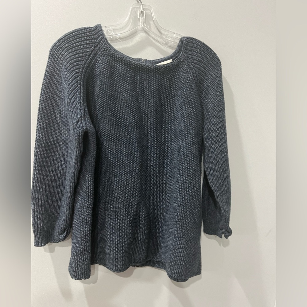 Wrap grey knit sweater long sleeve size M